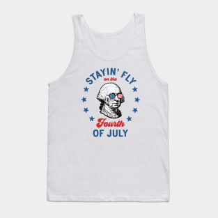 Stayin' Fly On The 4th Of July: Funny and Patriotic George Washington Tank Top